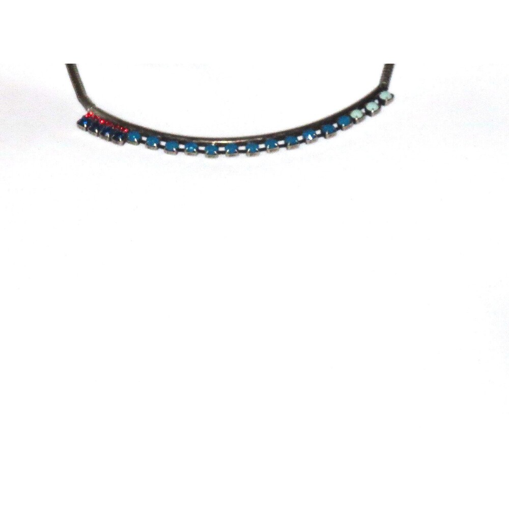 Dannijo Womens Traina Crystal Brass Collar Necklace  NWT $795 Blue RED WHITE